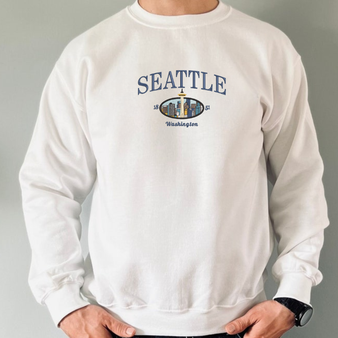 Seattle Washington Embroidered Sweatshirts