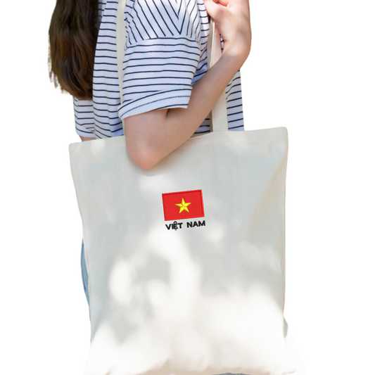 Vietnam Flag TOTE BAG Embroidered Vietnamese - TOTE BAG Vietnam Flag