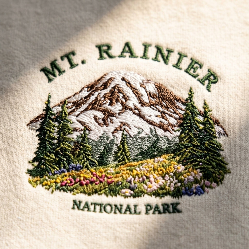 Mt. Rainier Embroidered Sweater – Perfect for Nature Lovers - photo 1