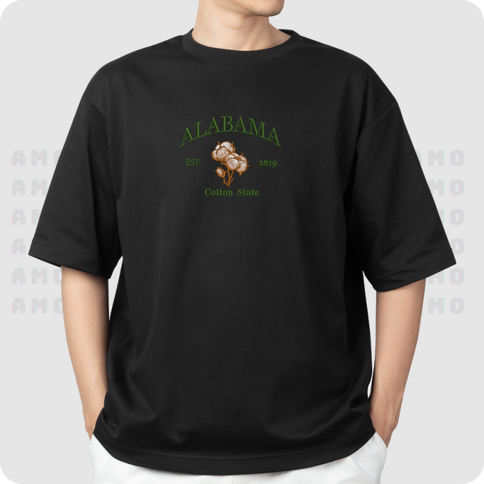 Alabama est 1819 Cotton State Embroidered T-Shirt