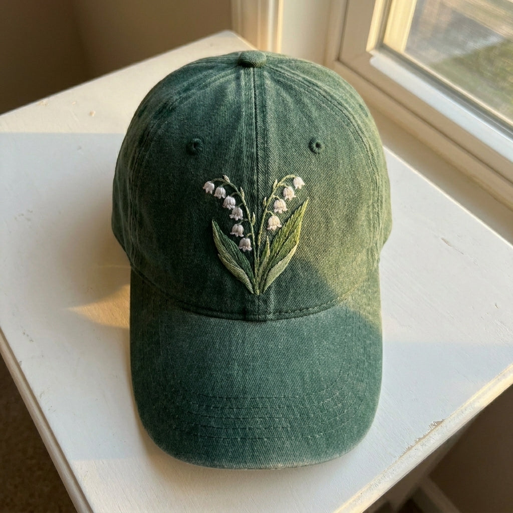 Lily of the Valley Embroidered Cap – Perfect for Garden Lovers - photo 2