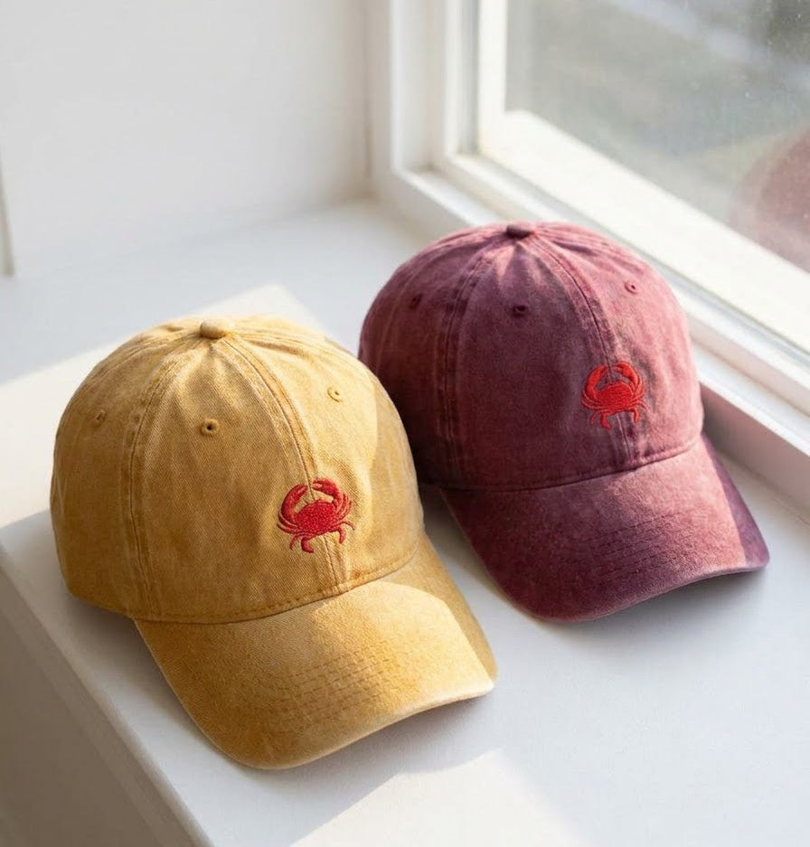 Red Crab Embroidered Cap