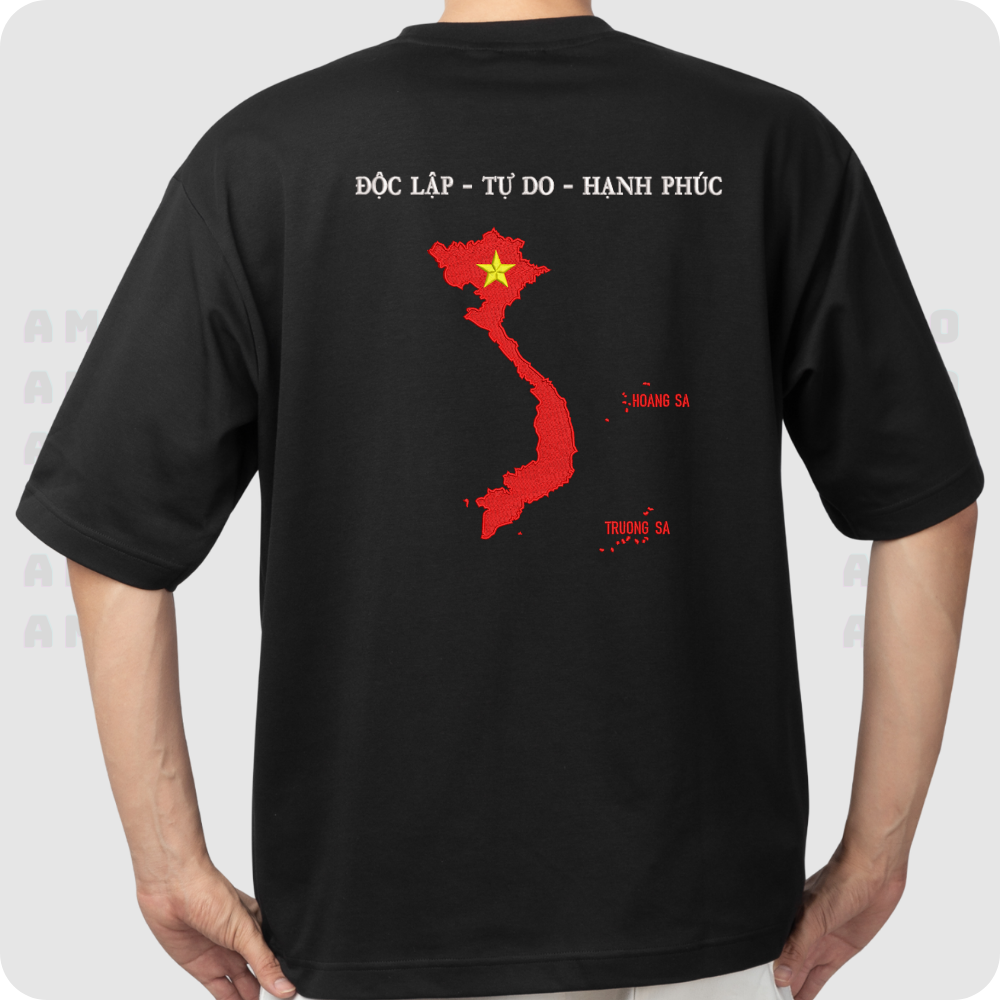 Vietnam Flag T-Shirt Embroidered Vietnamese - ÁO ĐỘC LẬP
