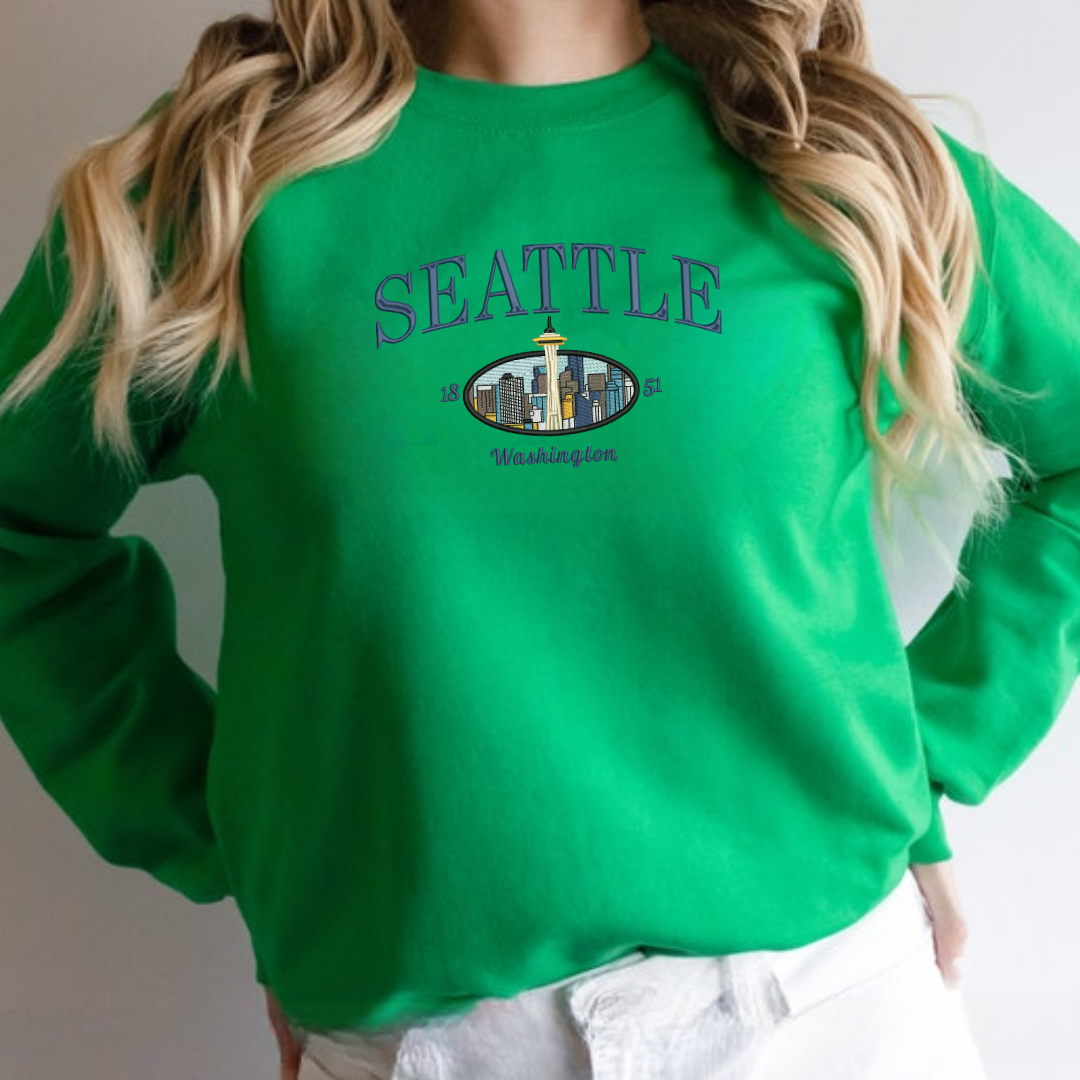 Seattle Washington Embroidered Sweatshirts