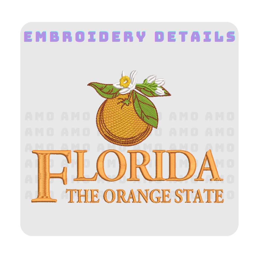 Florida The Orange State Embroidered T-Shirt