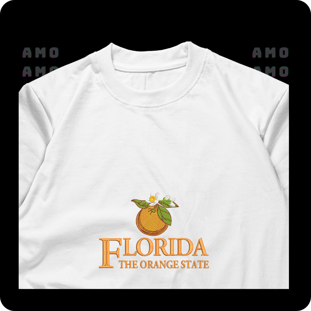 Florida The Orange State Embroidered T-Shirt
