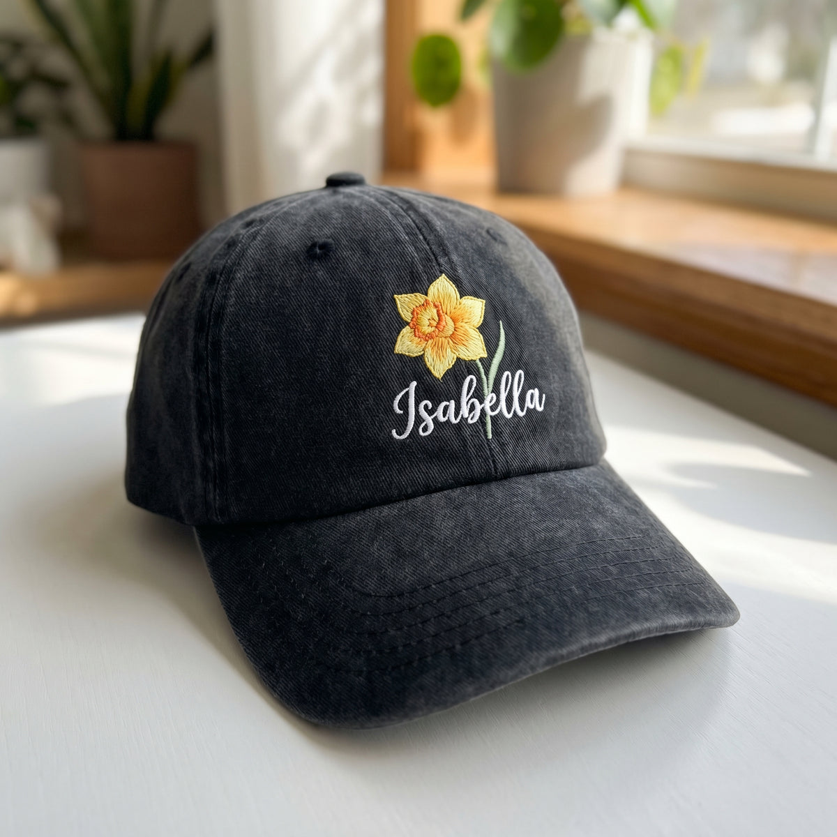 Embroidered Birth Flower Hat – A Unique Gift for Mom - photo 1