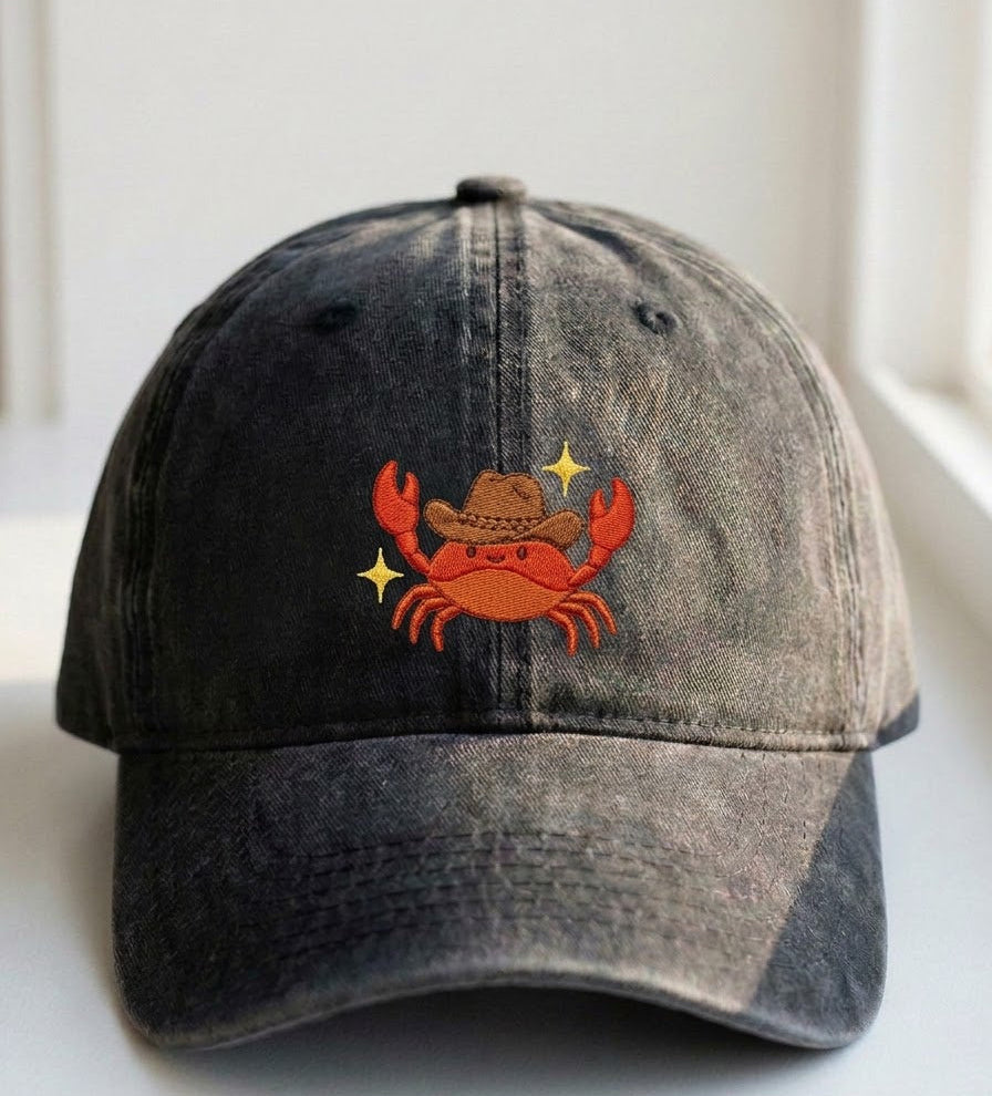 Cowboy Crab Embroidered Cap