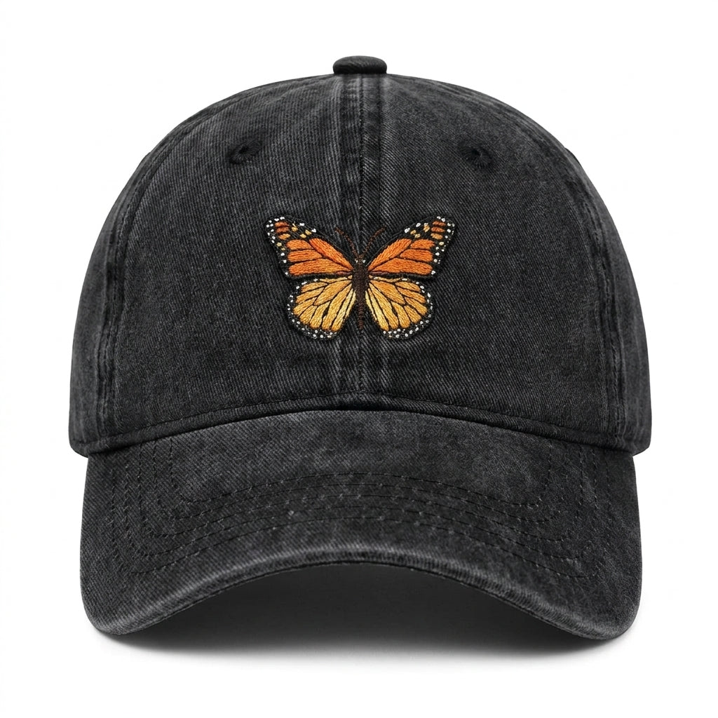 Monarch Butterfly Embroidered Cap – Nature-Inspired Style - photo 3