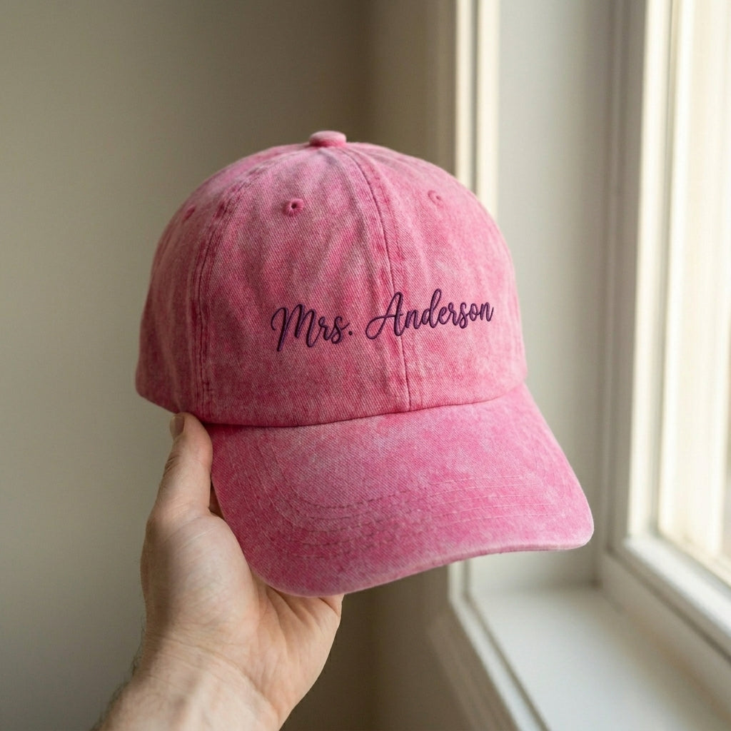 Custom Mrs. Last Name Embroidered Cap – Perfect Engagement Gift - photo 1