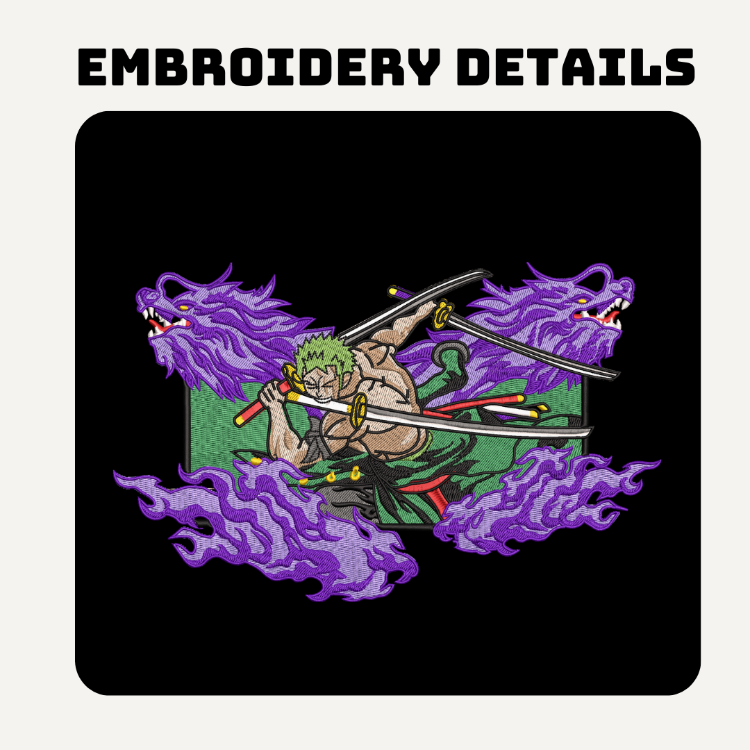 Roronoa Zoro arc wano - One Piece Embroidered Hoodie