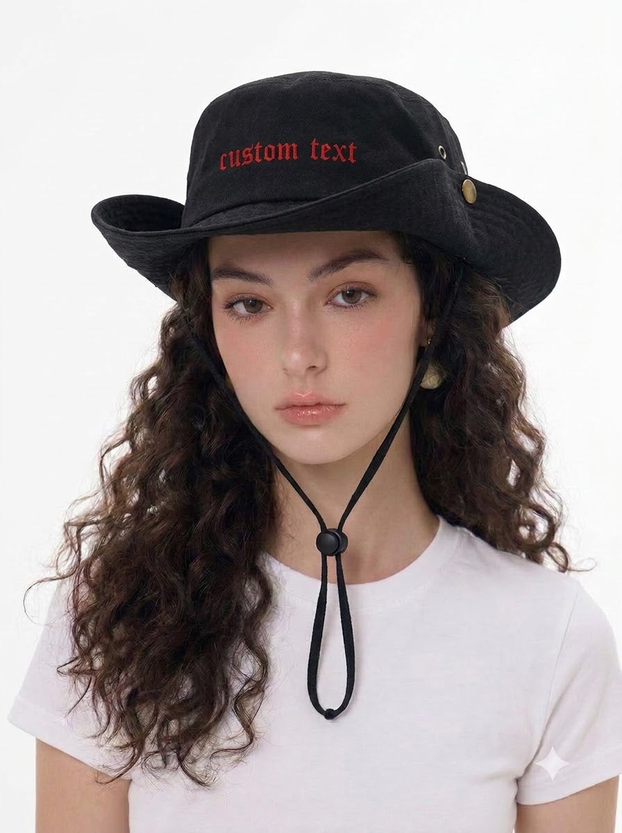 Custom Text Embroidered Bucket Hat - view 3