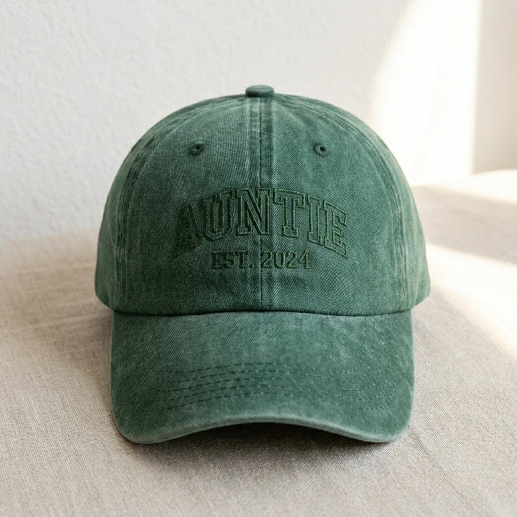 Personalized Embroidered Auntie Hat – Perfect Gift for New Aunts - photo 4