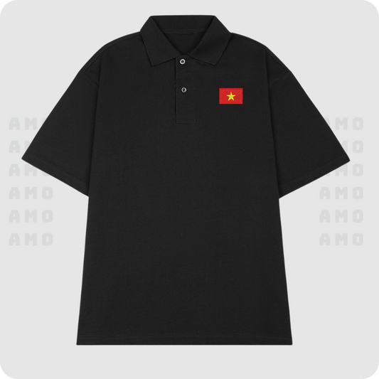 Vietnam Flag Polo Embroidered Vietnamese - ÁO POLO CHỦ QUYỀN