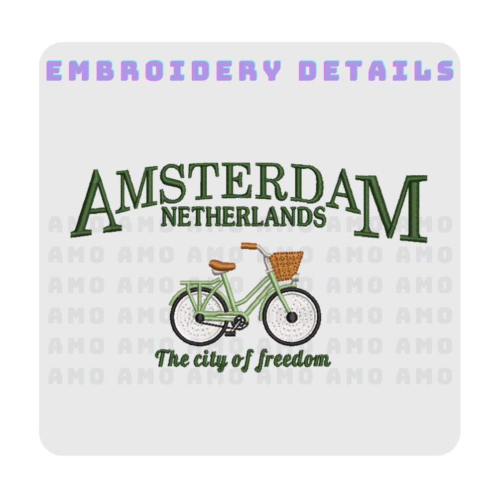 Amsterdam The city of freedom Embroidered T-Shirt