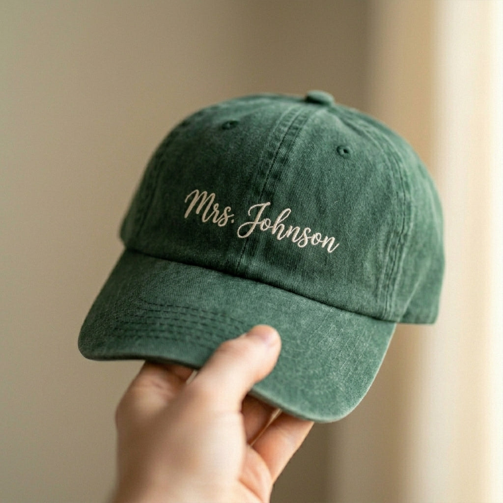 Custom Mrs. Last Name Embroidered Cap – Perfect Engagement Gift - photo 3