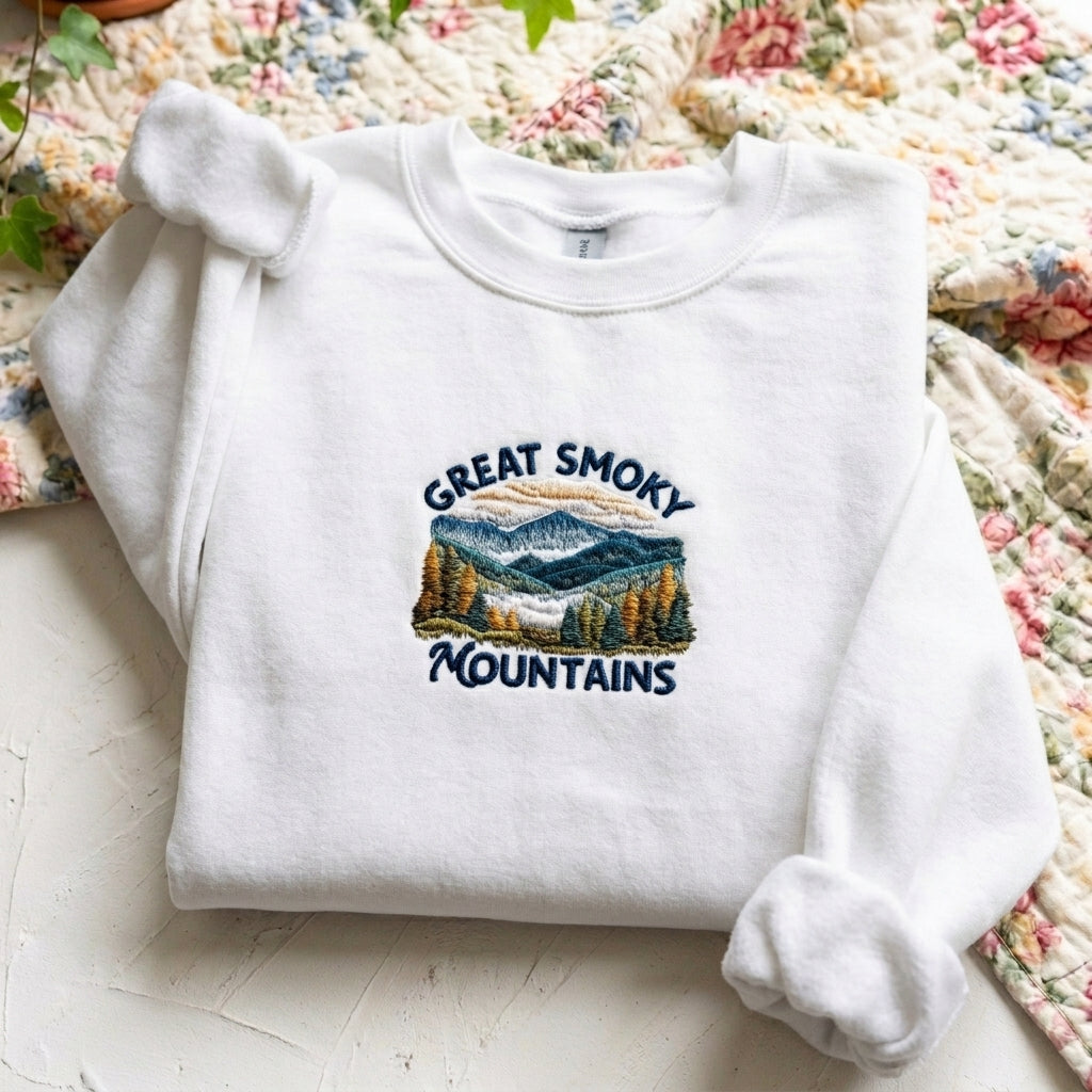 Great Smoky Mountains Embroidered Sweater – Cozy & Stylish - photo 1