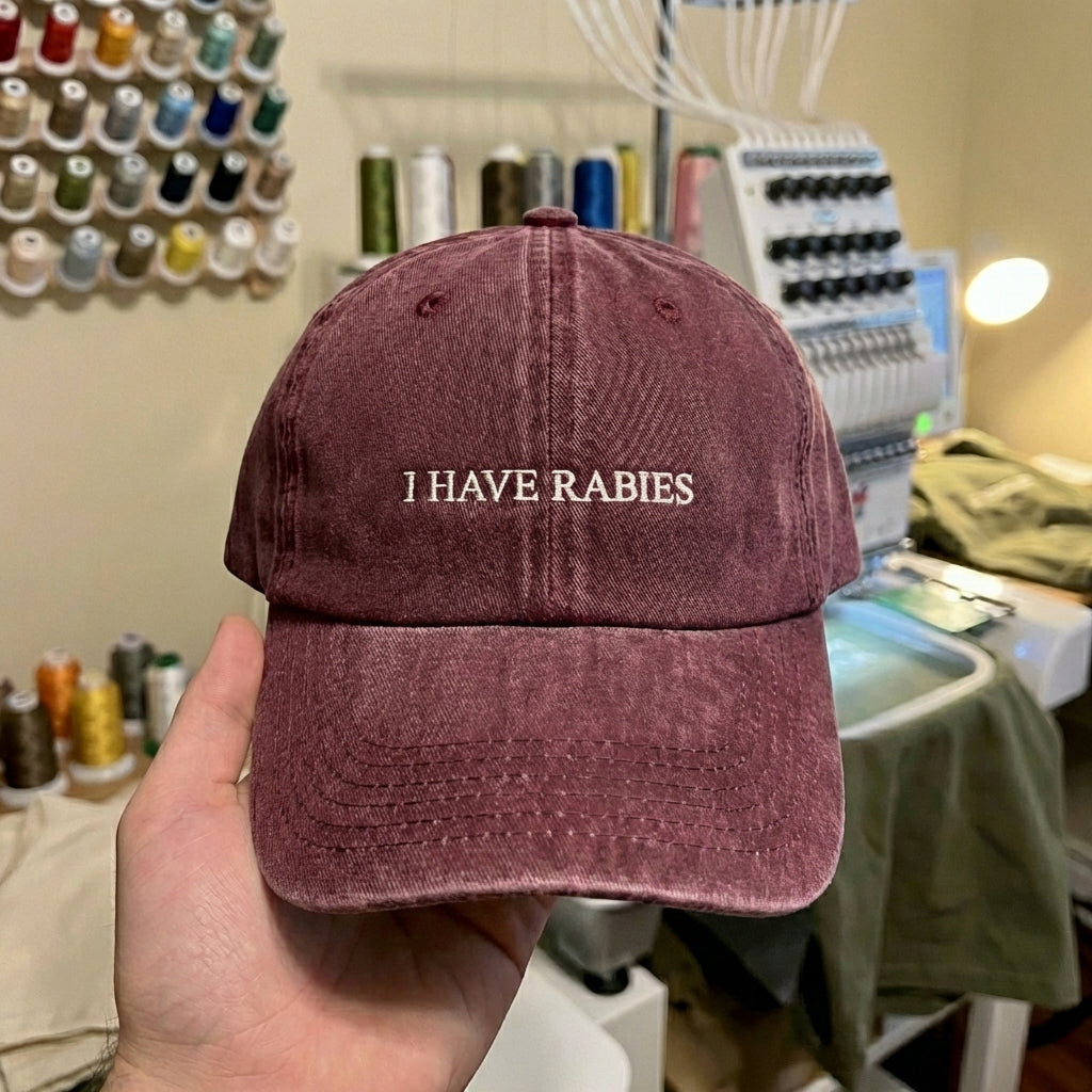 Funny Rabies Embroidered Cap – Perfect for Humor Lovers - photo 1