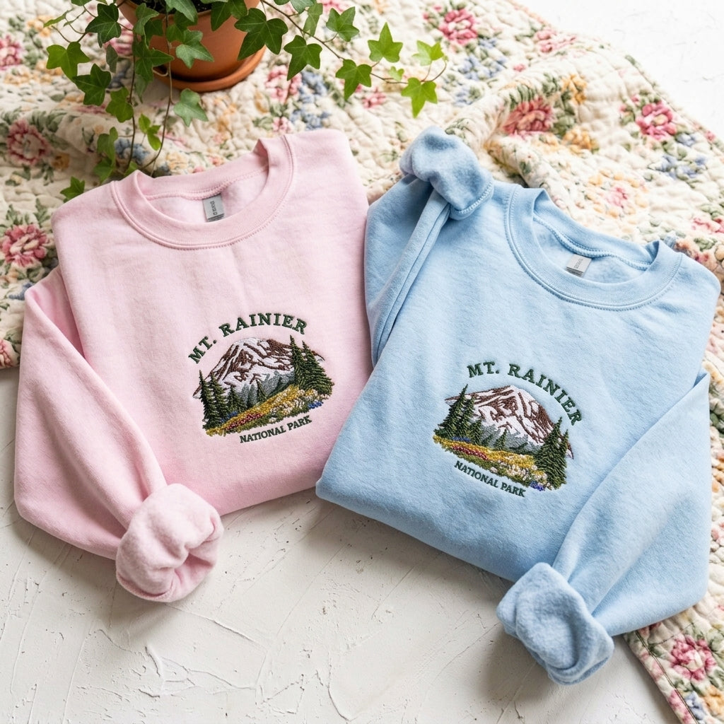 Mt. Rainier Embroidered Sweater – Perfect for Nature Lovers - photo 2