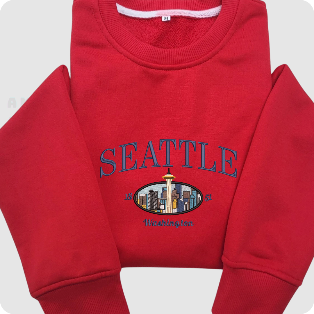 Seattle Washington Embroidered Sweatshirts