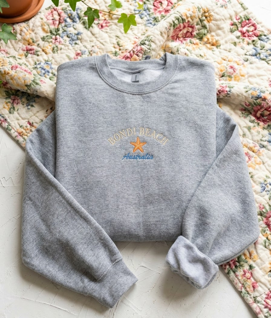 Bondi Beach Vintage T-Shirt Embroidered – Trendy Comfort - photo 1