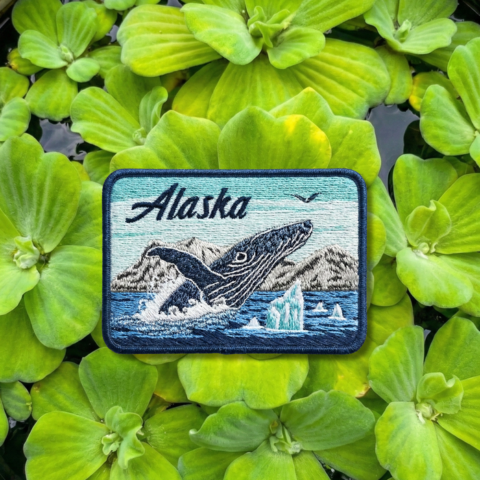 Alaska Whale Watching Embroidered Patch – Snow Mountains Travel Souvenir
