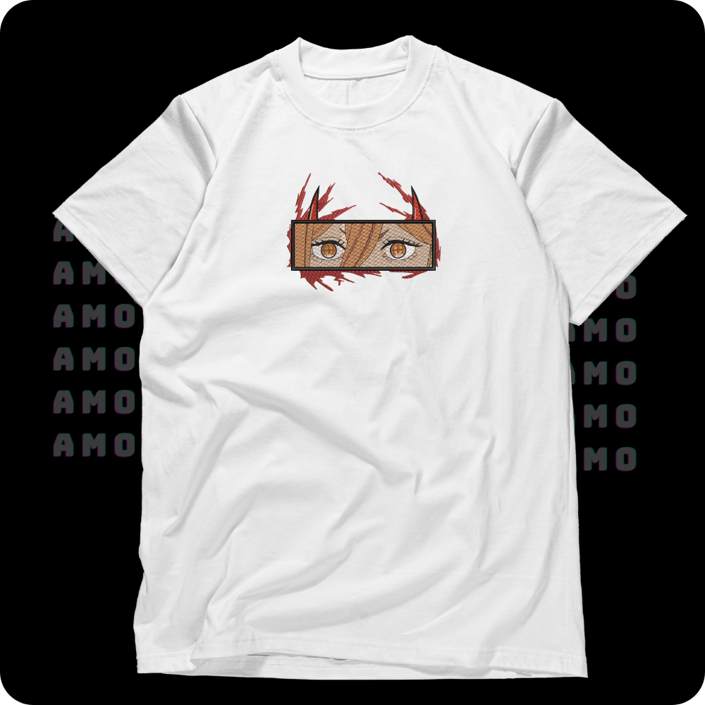 Anime embroidery shirt featuring Power