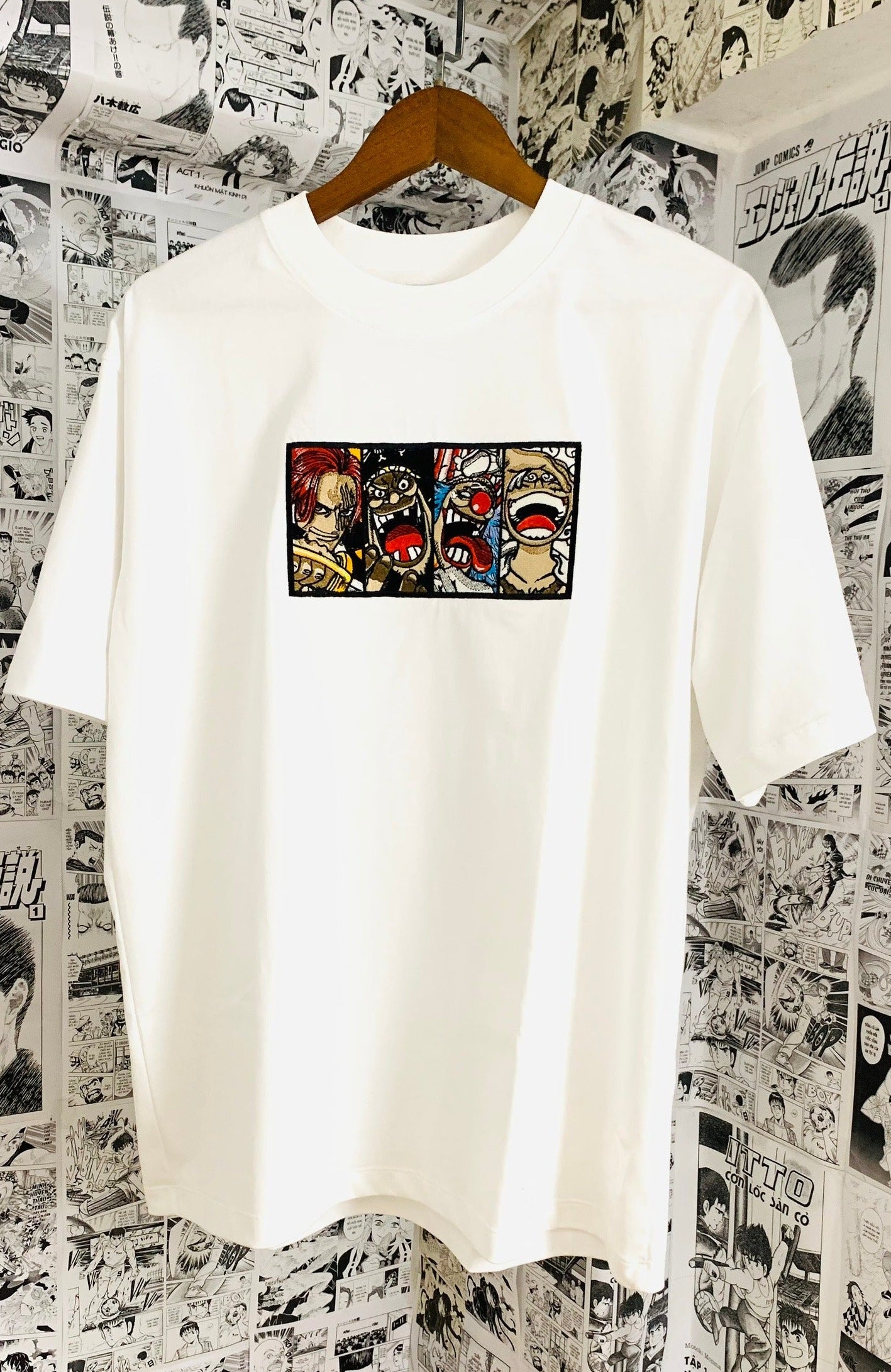 Anime t-shirt with premium embroidery artwork