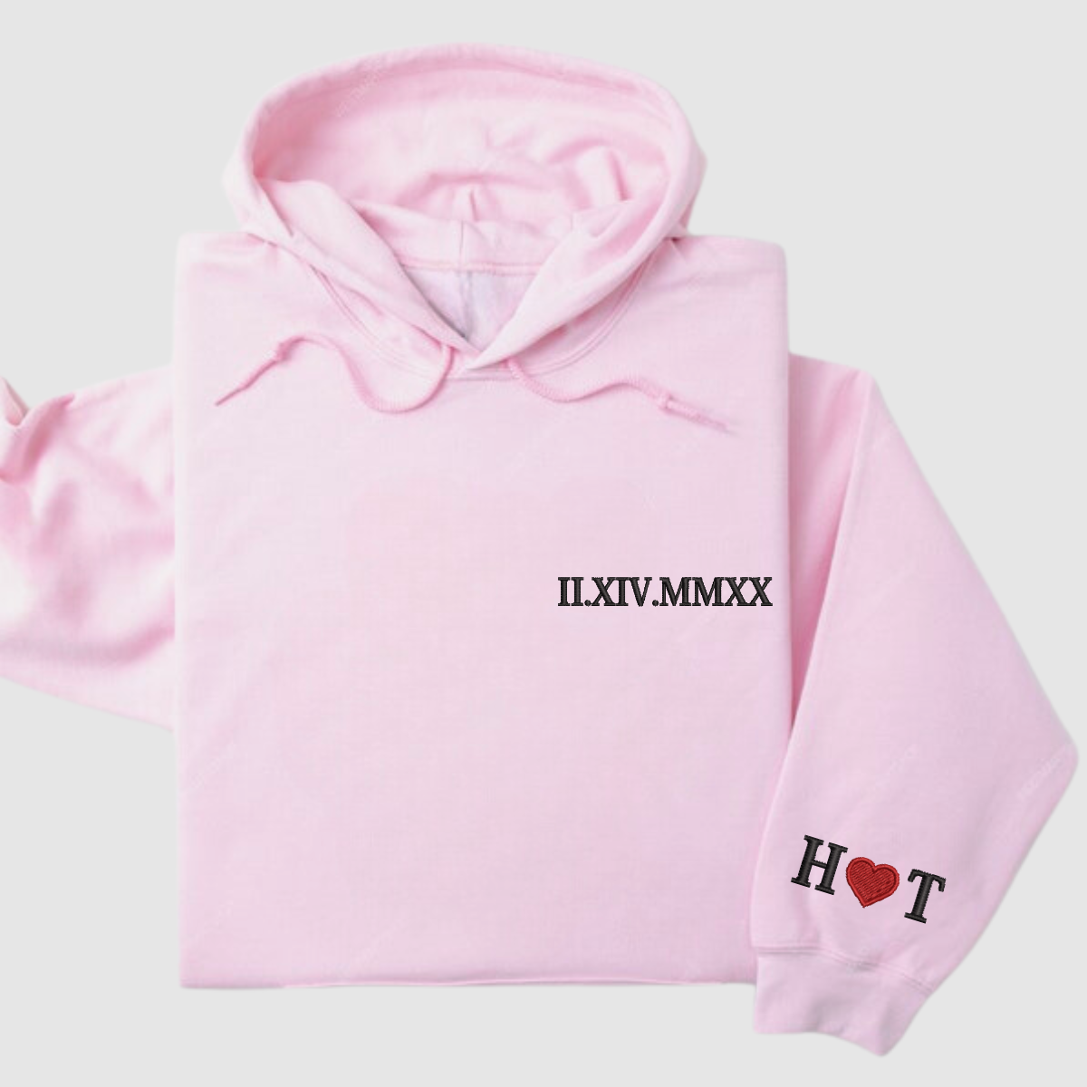 Anniversary hoodie with stitched Roman numerals