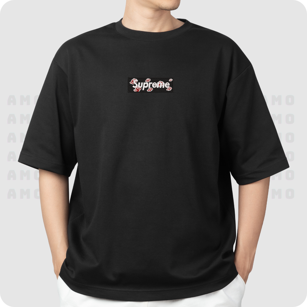 Back view of Akatsuki Naruto embroidery shirt