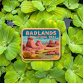 Badlands National Park embroidery patch featuring desert rock formations and open landscape
