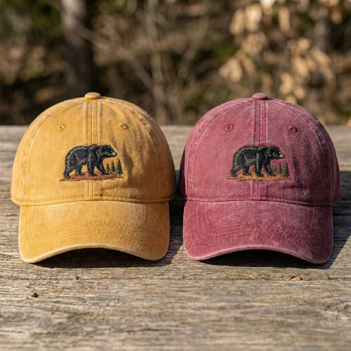 BLACK BEAR HAT – Embroidered Wildlife Baseball Cap for Men & Women