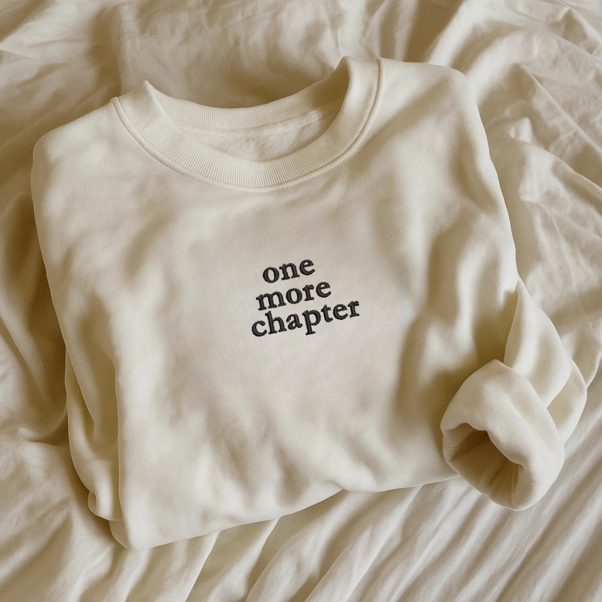 Bookworm embroidered cozy sweatshirt