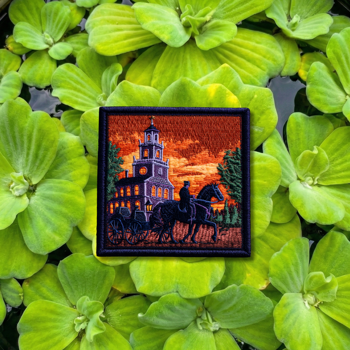 Boston Massachusetts embroidery patch featuring skyline and bridge