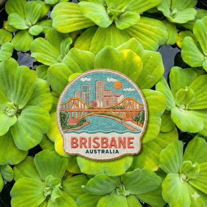 Brisbane Australia Embroidery Patch – City Skyline Travel Patch 3 Inch Iron On or Sew On