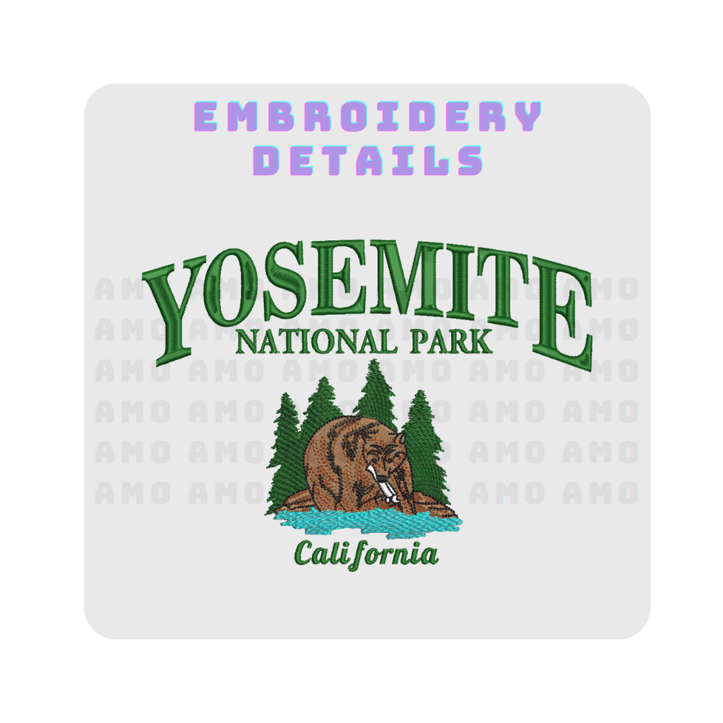Yosemite National Park California Embroidered Sweater