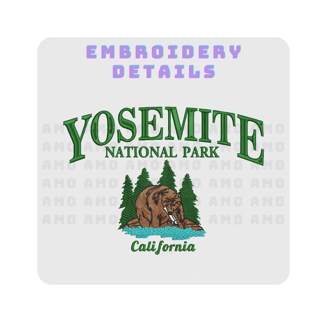 Yosemite National Park California Embroidered Sweater