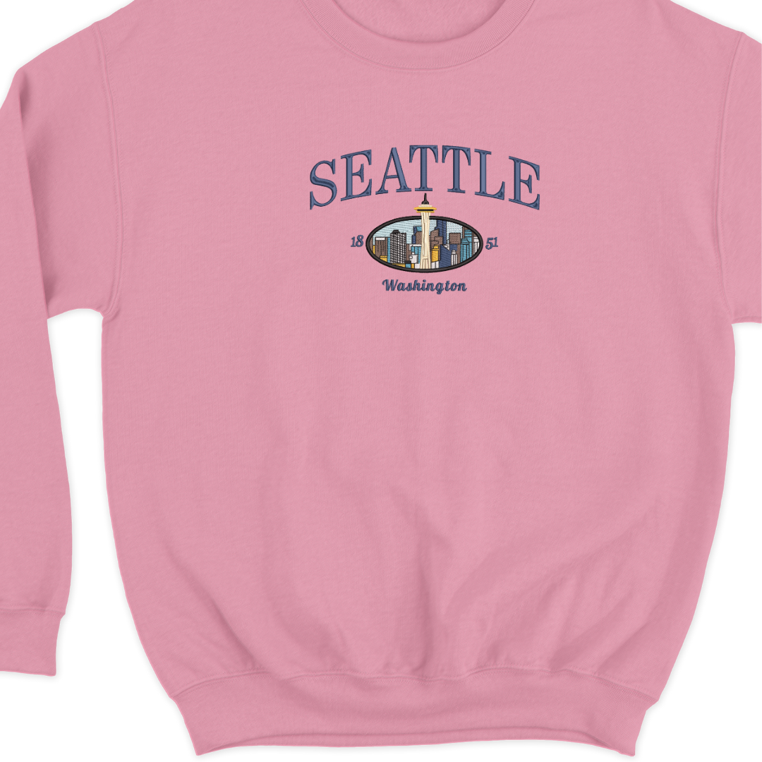 Seattle Washington Embroidered Sweatshirts