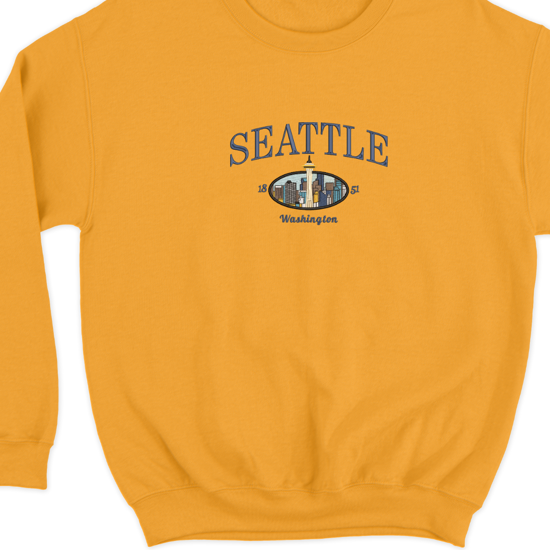 Seattle Washington Embroidered Sweatshirts