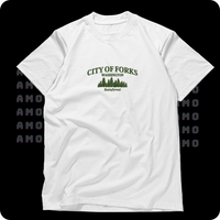City of Forks Washington embroidered t-shirt front view  