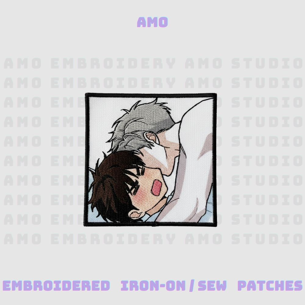 Taeui and Ilay embroidered patch high detail stitching