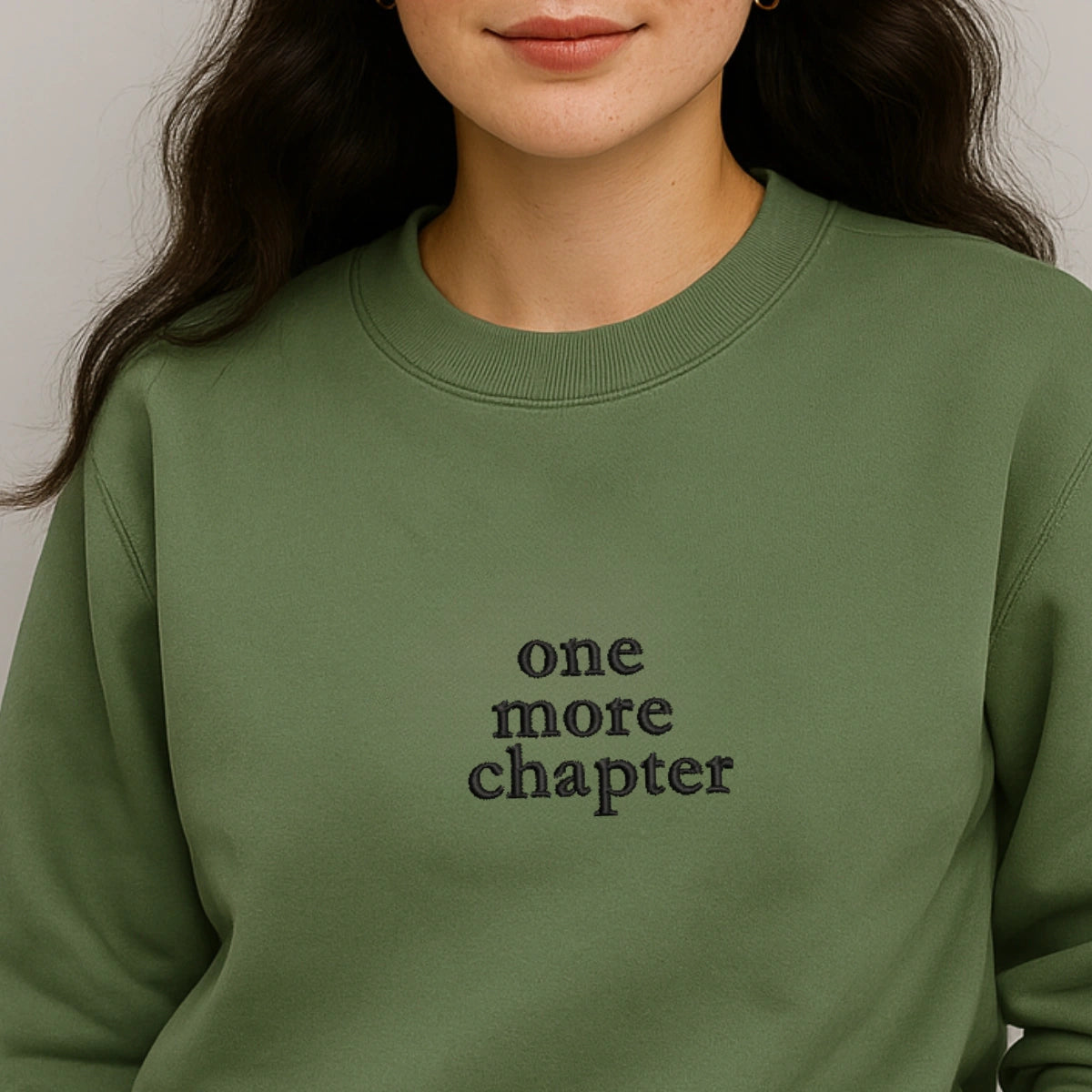 Cozy reader embroidery sweatshirt