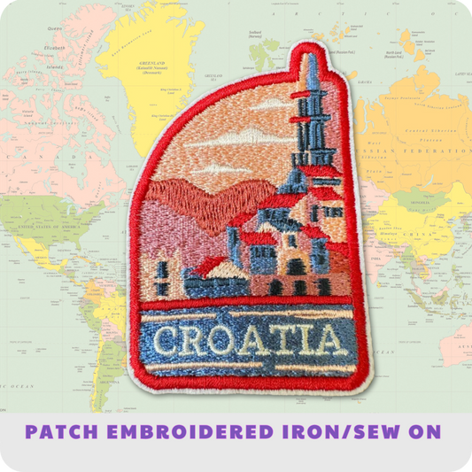 Croatia Travel Embroidered Patch | Iron-On or Sew-On Patch
