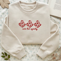 Cute but spooky embroidered ghost sweatshirt