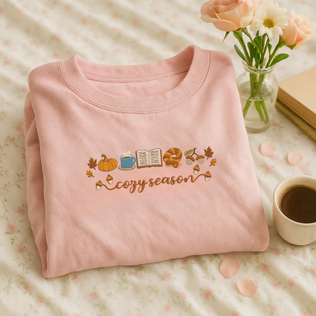 Cute fall cozy embroidered sweater