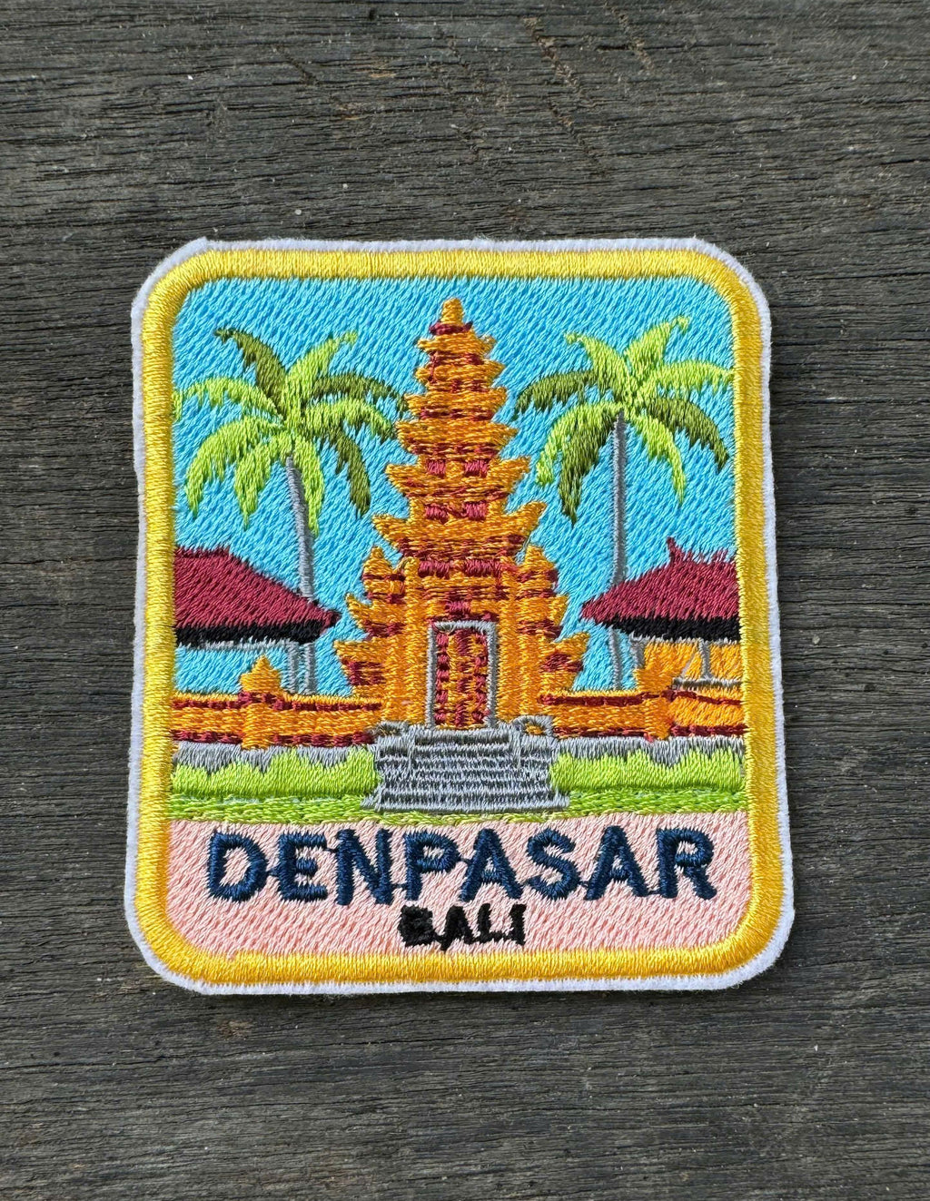 Denpasar Bali embroidery patch tropical island beach design