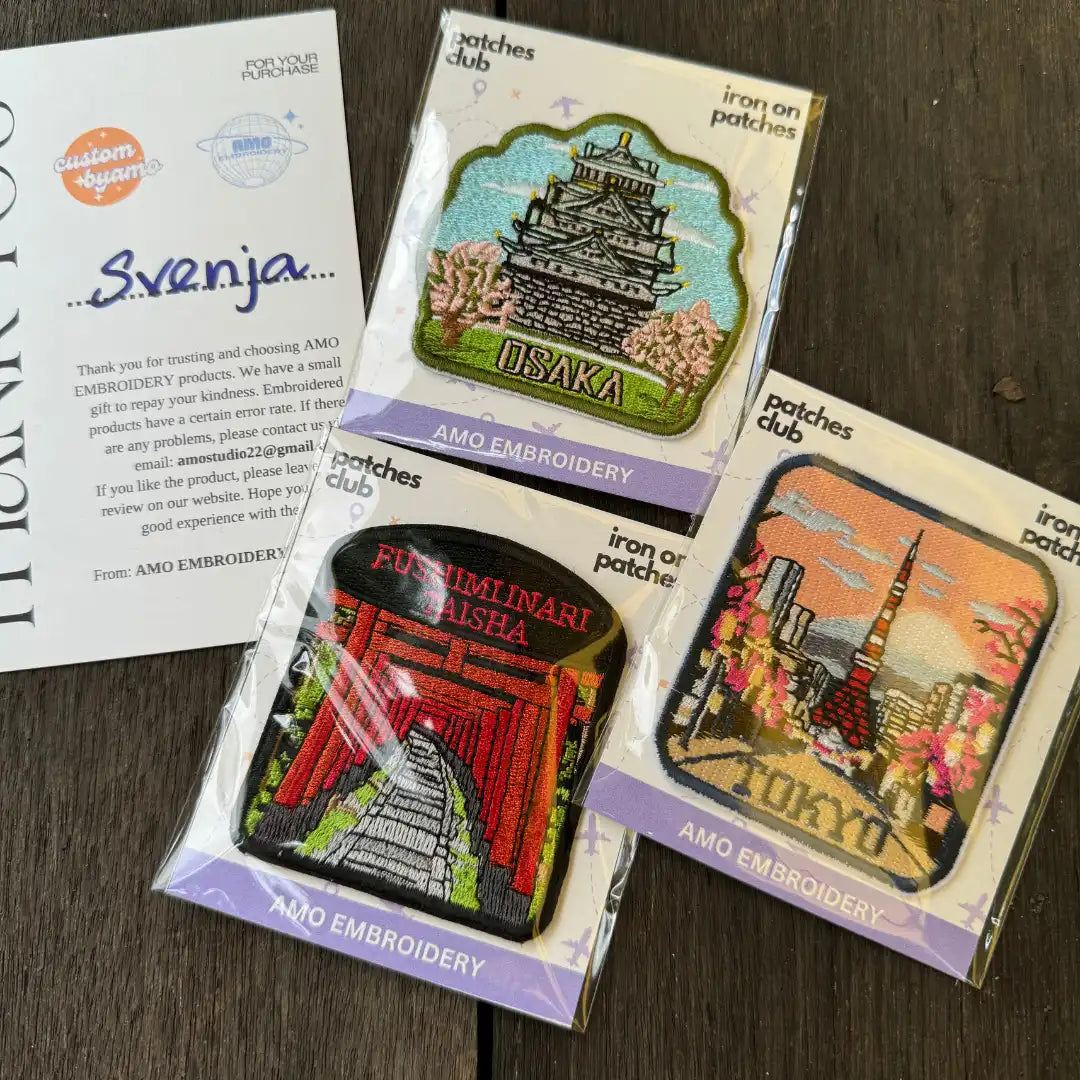 Detailed Japanese shrine patch inspired by Kyoto’s Fushimi Inari-taisha