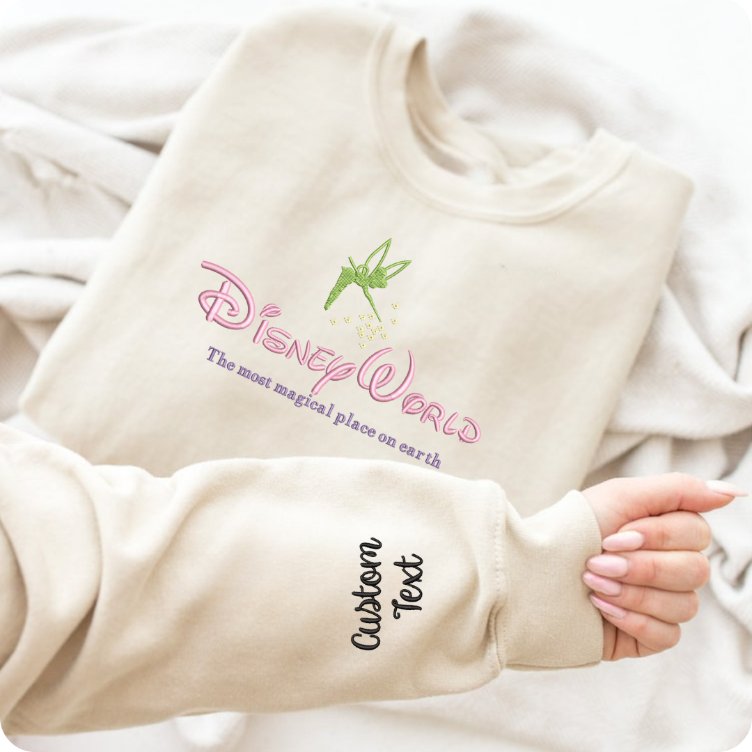 Disney Embroidered Sweatshirt with "The Most Magical Place On Earth" text