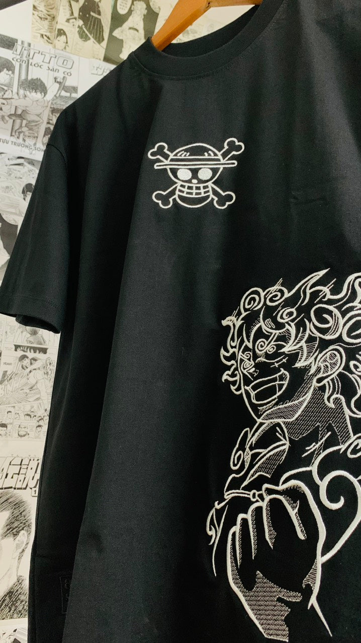 Embroidered anime t-shirt gift for One Piece fans