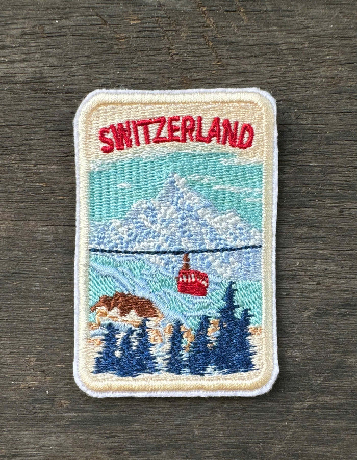Switzerland Alps Embroidered Iron-On Travel Patch – Mountain Souvenir